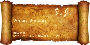 Vörös Jordán névjegykártya
