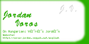 jordan voros business card